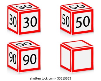 speed limit signs on boxes
