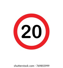 Speed limit traffic sign 20