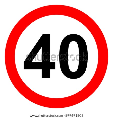 Speed limit traffic sign 40, vector illustration.