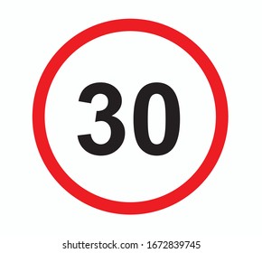 Signo de tráfico de límite de velocidad , ilustración vectorial.