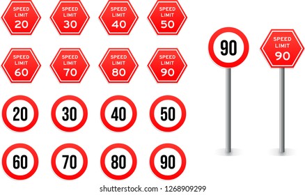 Speed limit Traffic signs 