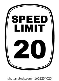 Speed limit traffic signs. Vector icon.