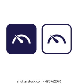Speed limit vector icon. Blue and white