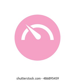 Speed limit vector icon. Pink circle. Pink button