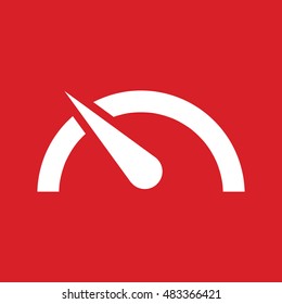 Speed limit vector icon. Red background