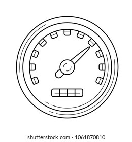 Speed limit vector line icon isolated on white background. Speed limit gauge line icon for infographic, website or app. Icon designed on a grid system.