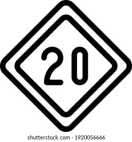 speed limit vector thin line icon