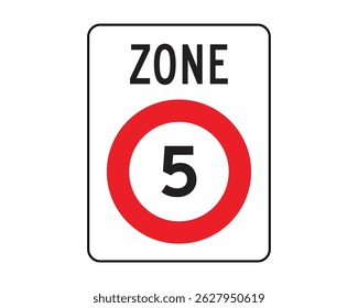 Speed Limit Zone 5 Sign – Traffic Regulation for Controlled Speed Areas – High Quality Vectorial Stock Graphic