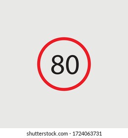 Speed limite 80 vector illustration