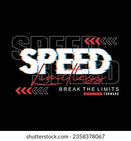 Speed limitless, original design typography, vectors illustration
