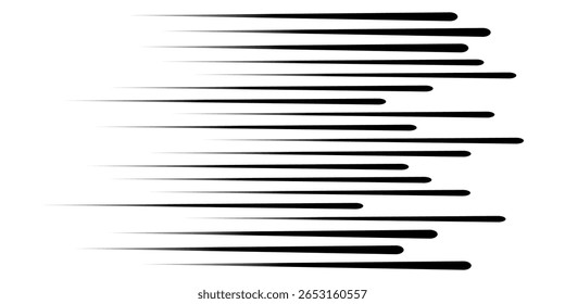 Speed line anime fast effect, manga horizontal motion strips. Comic quick halftone movement. Abstract gradient. 