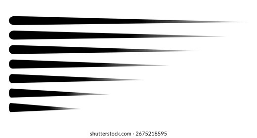 Linha de velocidade anime efeito rápido, mangá tiras de movimento horizontal. Movimento de meio-tom rápido dos quadrinhos. Gradiente abstrato. 
