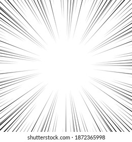 Speed Line background. Vector illustration. Comic book black and white radial lines background.