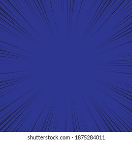 Speed Line background. Vector illustration. Comic book black and blue radial lines background.