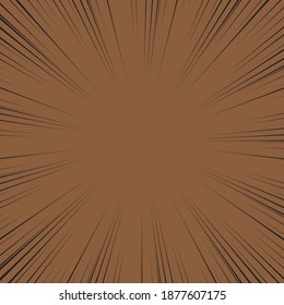 Speed Line background. Vector illustration. Comic book black and brown radial lines background.