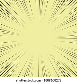 Speed Line background. Vector illustration. Comic book black and yellow radial lines background.