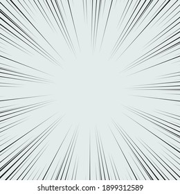 Speed Line background  Vector illustration  Comic book black   gray radial lines background 