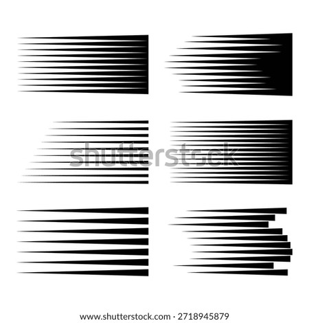 Speed line element collection. Black fast motion line element collection. Vector illustration design.