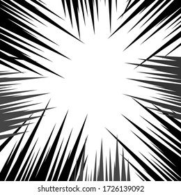 Speed line fast motion background. Comic vector illustration with lines. Pop art pattern and zoom effect