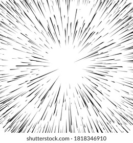Fondo de movimiento rápido de la línea de velocidad. Ilustración cómica con líneas. Patrón de arte pop y efecto de zoom