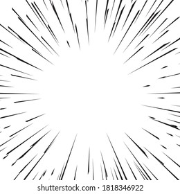 Speed line fast motion background. Comic illustration with lines. Pop art pattern and zoom effect