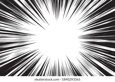 Fondo de movimiento rápido de la línea de velocidad. Ilustración cómica con líneas. Patrón de arte pop y efecto de zoom