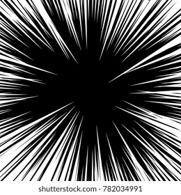 Speed line fast motion background. Comic vector illustration with lines. Pop art pattern and zoom effect