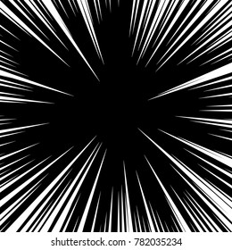 Speed line fast motion background. Comic vector illustration with lines. Pop art pattern and zoom effect