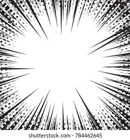 Speed line fast motion background. Comic vector illustration with lines. Pop art pattern and zoom effect