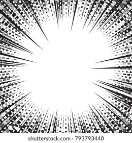 Speed line fast motion background. Comic vector illustration with lines. Pop art pattern and zoom effect