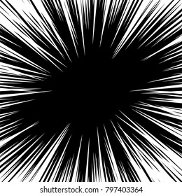 Speed line fast motion background. Comic vector illustration with lines. Pop art pattern and zoom effect