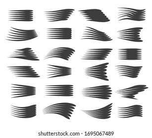 Speed Line Horizontal motion decorative element set isolated on white background. Vector illustration.
