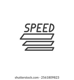 Speed line icon. linear style sign for mobile concept and web design. Speed outline vector icon. Movement symbol, logo illustration. Vector graphics