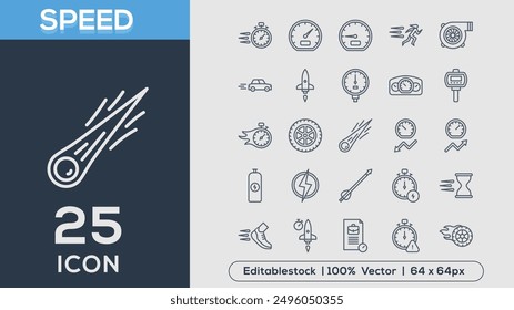 SPEED line icons collection Vector illustrator