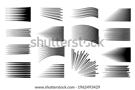 Vector Speed line print effect set isolated on white background