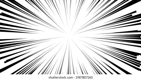 Speed line scene for manga comics or animation. Concept of explosion or fast motion effect.