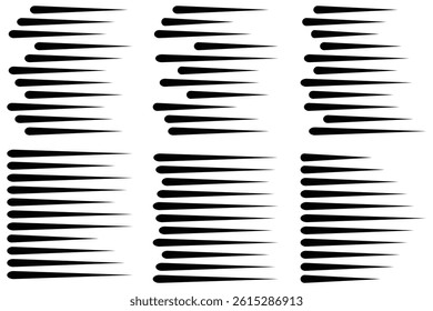 Speed Line Set. Comic motion speed lines. Horizontal speed motion lines. Fast motion effect. Speed and fast action symbol. Vector 10 eps.	