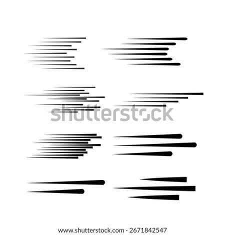 Speed line vector illustration, perfect for motion effects, fast movement graphics, racing designs, comic action elements, and dynamic backgrounds.