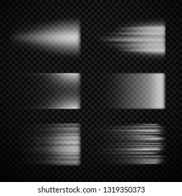 Speed line vector templates , motion blur effects isolated on a transparency background, high velocity visual representation, supersonic blur illustration