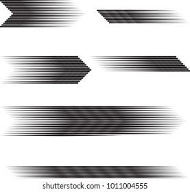 Speed Lines in arrow Form . Vector Illustration .Technology  Logo . Design element . Abstract Geometric shape . 