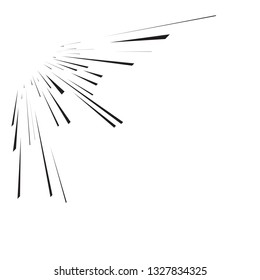 Speed Lines in arrow Form . Vector Illustration . Fast Motion .   Logo Design element . Movement effect . Abstract Geometric shape . 