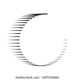 Speed Lines in arrow Form . Vector Illustration .Technology  Logo . Design element . Abstract Geometric shape . 