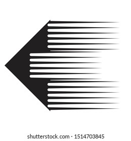 Speed Lines in arrow Form . Vector Illustration .Technology  Logo . Design element . Abstract Geometric shape . 