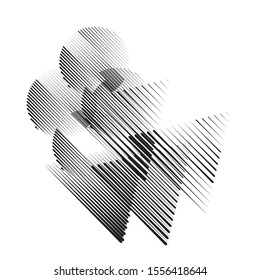 Speed Lines in arrow Form . Vector Illustration .Technology  Logo . Design element . Abstract Geometric shape . 