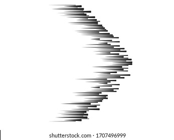 Speed Lines in arrow Form . Vector Illustration .Technology  Logo . Design element . Abstract Geometric shape .