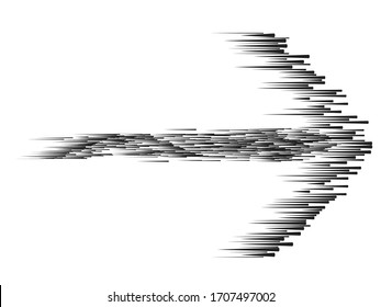 Speed Lines in arrow Form . Vector Illustration .Technology  Logo . Design element . Abstract Geometric shape .