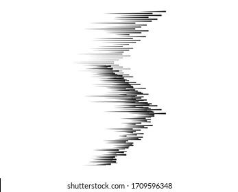 Speed Lines in arrow Form . Vector Illustration .Technology  Logo . Design element . Abstract Geometric shape . 