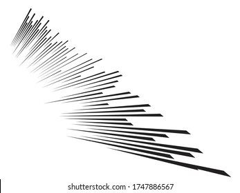 Speed Lines in arrow Form . Vector Illustration .Technology  Logo . Design element . Abstract Geometric shape . 