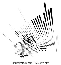 Líneas de velocidad en forma de flecha . Ilustración de vectores .Logo de tecnología . Elemento de diseño. Resumen Forma geométrica .