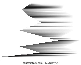 Speed Lines in arrow Form . Vector Illustration .Technology  Logo . Design element . Abstract Geometric shape . 